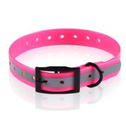 Neon Pink,Black Buckle,Reflective Dog Collar,in TPU